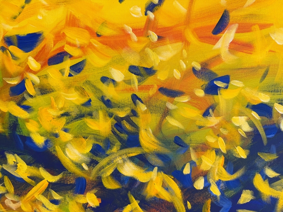 Gerrit Greve (1948-2024, Cardiff by the Sea, CA) Original Acrylic Painting On Canvas Titled 'Emperor's Glory' 1997 Signed Verso 30 X 40 Estimate $1,200 - $1,500 [Photo 4]