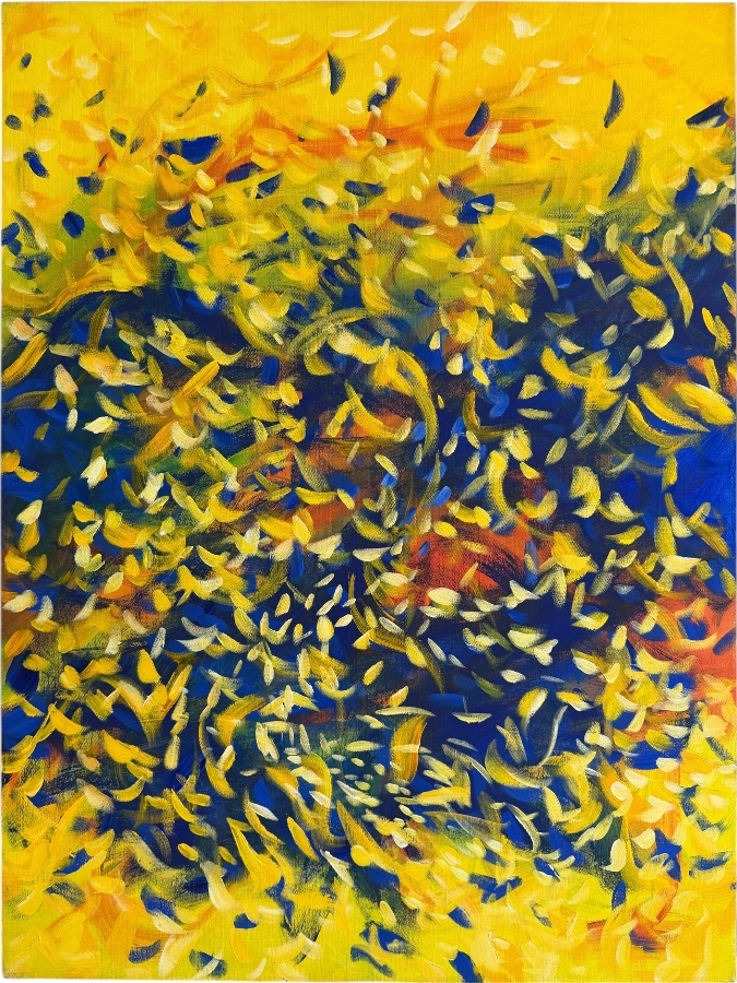 Gerrit Greve (1948-2024, Cardiff by the Sea, CA) Original Acrylic Painting On Canvas Titled 'Emperor's Glory' 1997 Signed Verso 30 X 40 Estimate $1,200 - $1,500