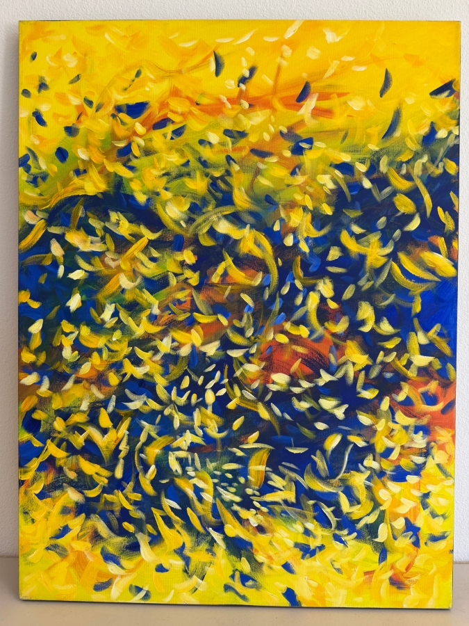 Gerrit Greve (1948-2024, Cardiff by the Sea, CA) Original Acrylic Painting On Canvas Titled 'Emperor's Glory' 1997 Signed Verso 30 X 40 Estimate $1,200 - $1,500 [Photo 2]