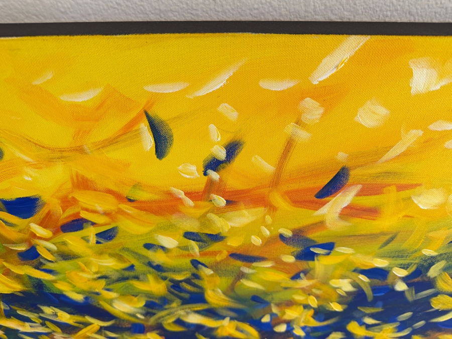 Gerrit Greve (1948-2024, Cardiff by the Sea, CA) Original Acrylic Painting On Canvas Titled 'Emperor's Glory' 1997 Signed Verso 30 X 40 Estimate $1,200 - $1,500 [Photo 6]