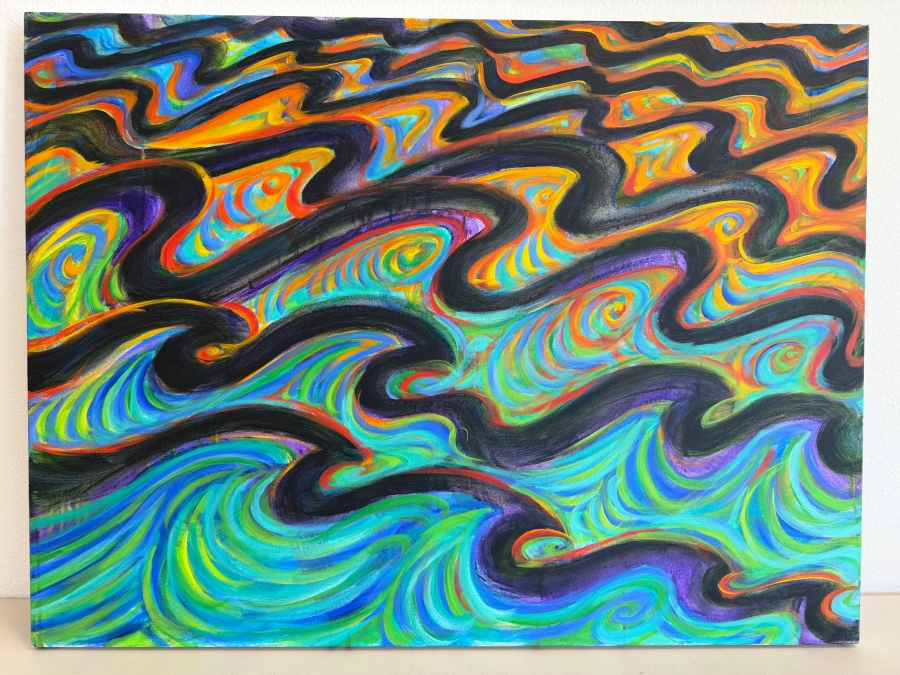Gerrit Greve (1948-2024, Cardiff by the Sea, CA) Original Acrylic Painting On Canvas Untitled 2016 Signed Verso 40 X 30 Estimate $1,200 - $1,500 [Photo 2]