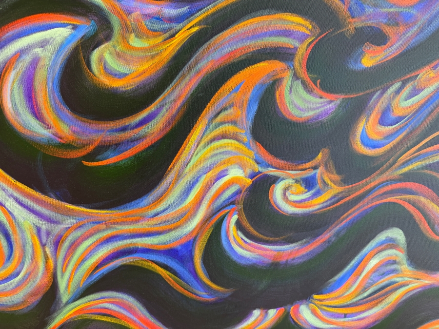 Gerrit Greve (1948-2024, Cardiff by the Sea, CA) Original Acrylic Painting On Canvas Titled 'To The Beach 16' 2016 Signed Verso 40 X 30 Estimate $1,200 - $1,500 [Photo 4]