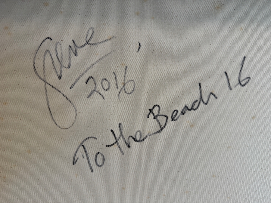 Gerrit Greve (1948-2024, Cardiff by the Sea, CA) Original Acrylic Painting On Canvas Titled 'To The Beach 16' 2016 Signed Verso 40 X 30 Estimate $1,200 - $1,500 [Photo 7]