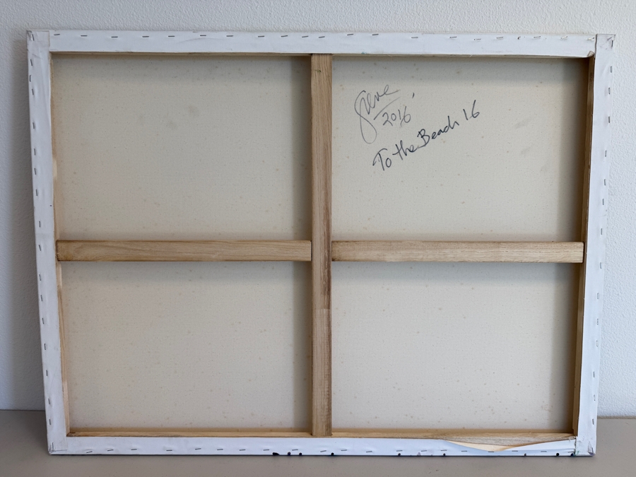 Gerrit Greve (1948-2024, Cardiff by the Sea, CA) Original Acrylic Painting On Canvas Titled 'To The Beach 16' 2016 Signed Verso 40 X 30 Estimate $1,200 - $1,500 [Photo 6]