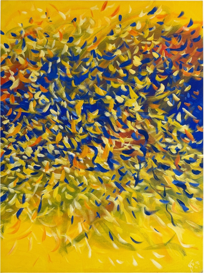Gerrit Greve (1948-2024, Cardiff by the Sea, CA) Original Acrylic Painting On Canvas Titled 'Emperor's Glory II' 1997 Signed Verso 30 X 40 Estimate $1,200 - $1,500