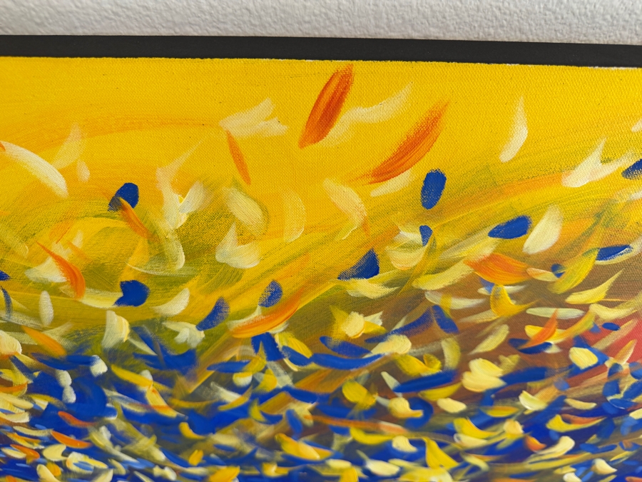 Gerrit Greve (1948-2024, Cardiff by the Sea, CA) Original Acrylic Painting On Canvas Titled 'Emperor's Glory II' 1997 Signed Verso 30 X 40 Estimate $1,200 - $1,500 [Photo 5]