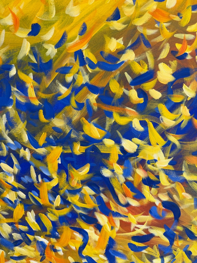 Gerrit Greve (1948-2024, Cardiff by the Sea, CA) Original Acrylic Painting On Canvas Titled 'Emperor's Glory II' 1997 Signed Verso 30 X 40 Estimate $1,200 - $1,500 [Photo 4]