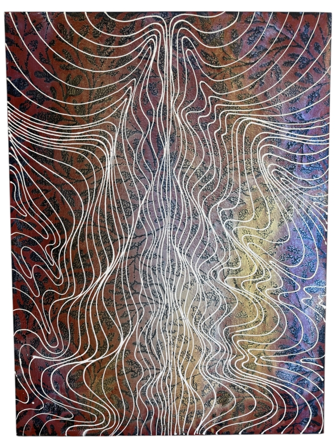 Gerrit Greve (1948-2024, Cardiff by the Sea, CA) Original Acrylic Mixed-Media Sand Painting On Canvas Untitled 2012 Signed Verso 30 X 40 Estimate $1,200 - $1,500