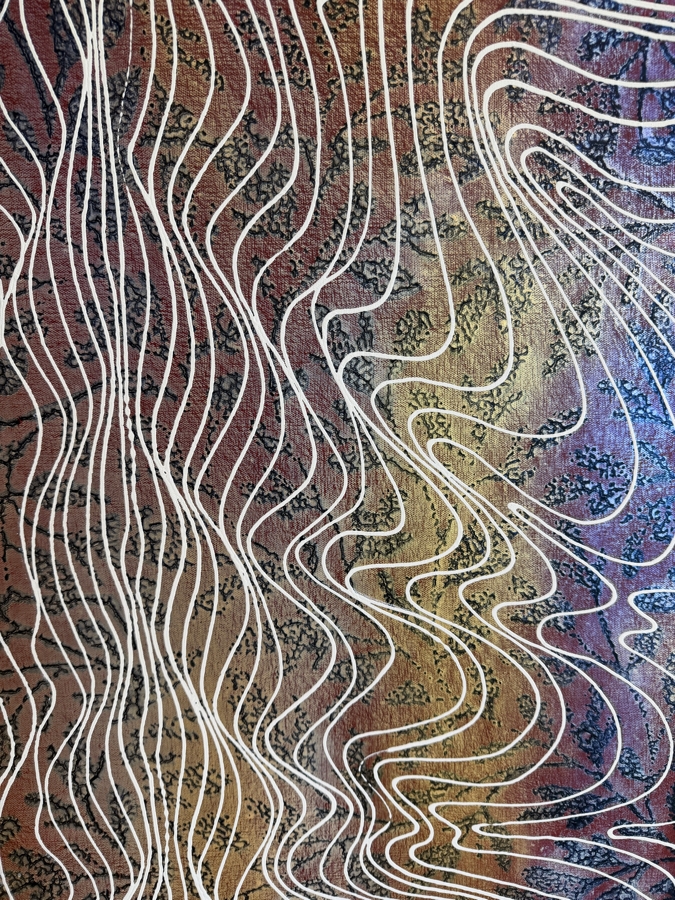 Gerrit Greve (1948-2024, Cardiff by the Sea, CA) Original Acrylic Mixed-Media Sand Painting On Canvas Untitled 2012 Signed Verso 30 X 40 Estimate $1,200 - $1,500 [Photo 4]