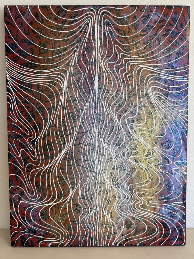 Gerrit Greve (1948-2024, Cardiff by the Sea, CA) Original Acrylic Mixed-Media Sand Painting On Canvas Untitled 2012 Signed Verso 30 X 40 Estimate $1,200 - $1,500 [Photo 2]
