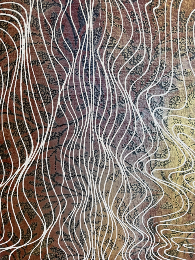 Gerrit Greve (1948-2024, Cardiff by the Sea, CA) Original Acrylic Mixed-Media Sand Painting On Canvas Untitled 2012 Signed Verso 30 X 40 Estimate $1,200 - $1,500 [Photo 3]