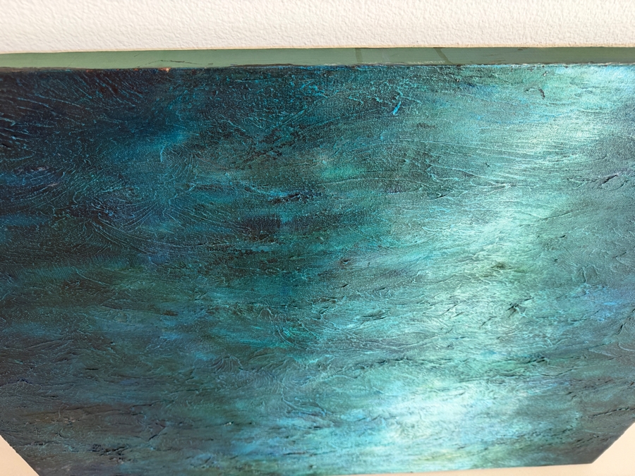 Gerrit Greve (1948-2024, Cardiff by the Sea, CA) Original Acrylic Mixed-Media Sand Painting On Canvas Titled 'Moonlight' Unsigned With COA 40 X 30 Estimate $1,200 - $1,500 [Photo 5]