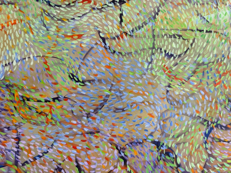 Gerrit Greve (1948-2024, Cardiff by the Sea, CA) Original Acrylic Painting On Canvas Titled 'New Life' 1998 Signed Verso 48 X 60 Estimate $2,900 - $3,600 [Photo 4]