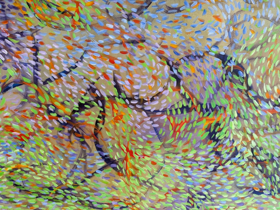Gerrit Greve (1948-2024, Cardiff by the Sea, CA) Original Acrylic Painting On Canvas Titled 'New Life' 1998 Signed Verso 48 X 60 Estimate $2,900 - $3,600 [Photo 3]
