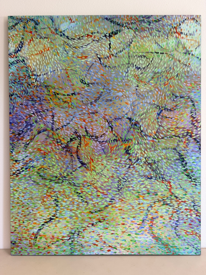 Gerrit Greve (1948-2024, Cardiff by the Sea, CA) Original Acrylic Painting On Canvas Titled 'New Life' 1998 Signed Verso 48 X 60 Estimate $2,900 - $3,600 [Photo 2]