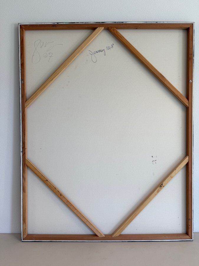 Gerrit Greve (1948-2024, Cardiff by the Sea, CA) Original Acrylic Mixed-Media Sand Painting On Canvas Titled 'Journey 148' 2007 Signed Verso 48 X 60 Estimate $2,900 - $3,600 [Photo 7]