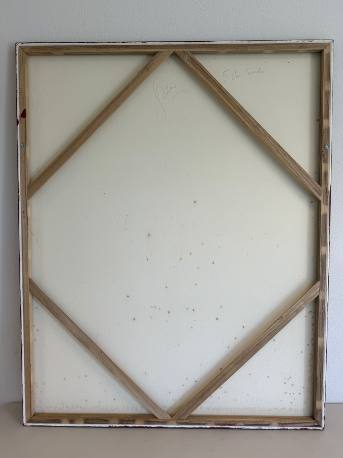 Gerrit Greve (1948-2024, Cardiff by the Sea, CA) Original Acrylic Sand Painting On Canvas Titled '5 Coin Trinitree' Signed Verso 48 X 60 Estimate $2,900 - $3,600 [Photo 9]