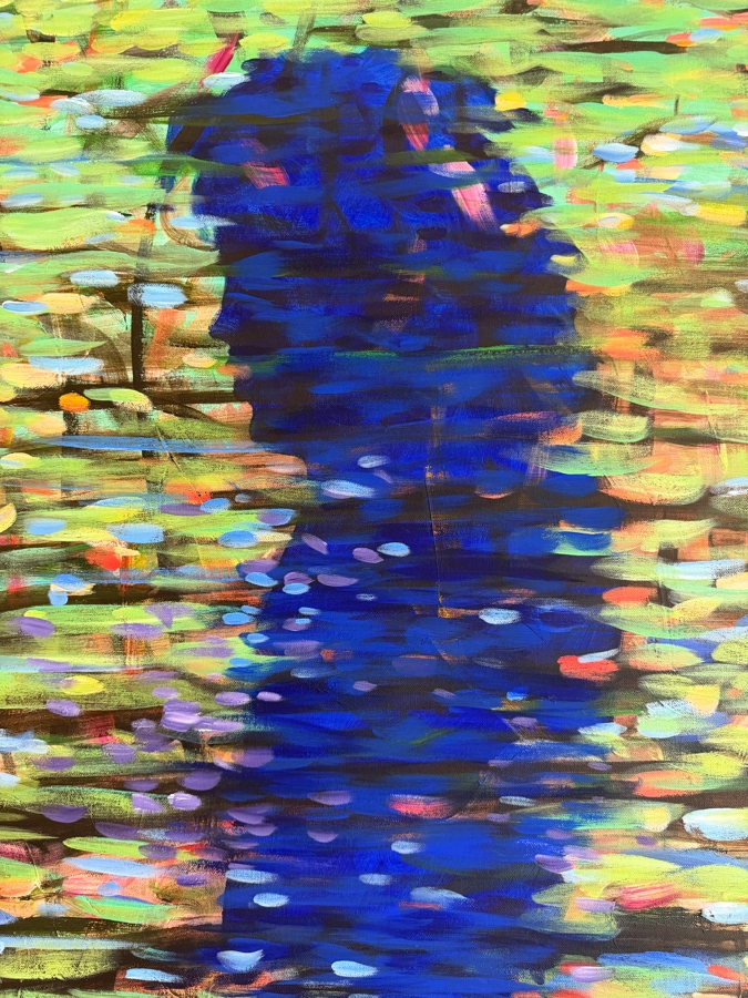 Gerrit Greve (1948-2024, Cardiff by the Sea, CA) Original Acrylic Painting On Canvas Titled 'Her Shadow #2' 1993 Signed Verso 45 X 60 Estimate $2,900 - $3,600 [Photo 3]