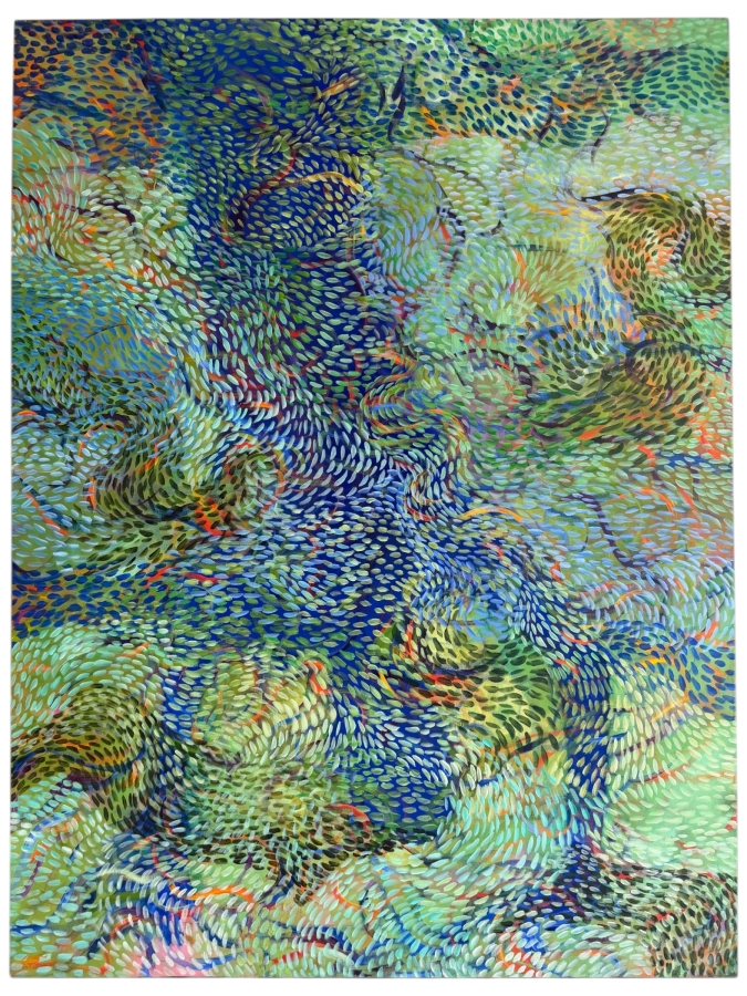 Gerrit Greve (1948-2024, Cardiff by the Sea, CA) Original Acrylic Painting On Canvas Titled 'Secret Waters #2' 1996 Signed Verso 45 X 60 Estimate $2,900 - $3,600