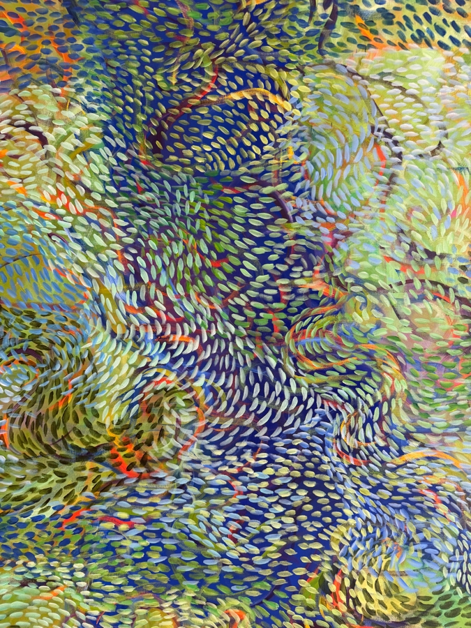 Gerrit Greve (1948-2024, Cardiff by the Sea, CA) Original Acrylic Painting On Canvas Titled 'Secret Waters #2' 1996 Signed Verso 45 X 60 Estimate $2,900 - $3,600 [Photo 3]