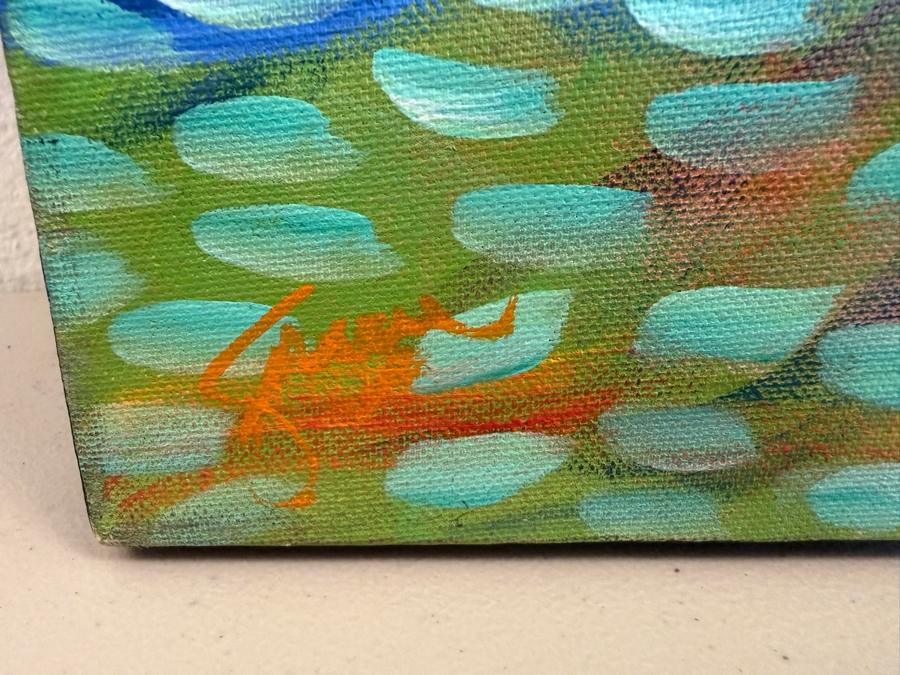 Gerrit Greve (1948-2024, Cardiff by the Sea, CA) Original Acrylic Painting On Canvas Titled 'Secret Waters #2' 1996 Signed Verso 45 X 60 Estimate $2,900 - $3,600 [Photo 5]