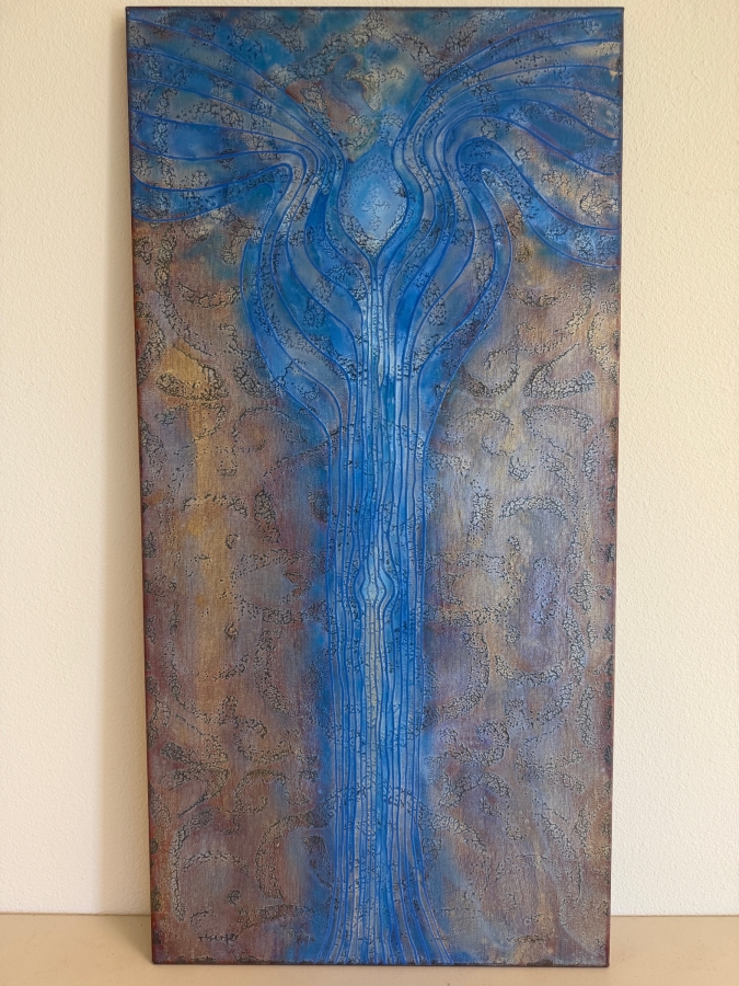 Gerrit Greve (1948-2024, Cardiff by the Sea, CA) Original Acrylic Mixed-Media Sand Painting On Canvas Titled 'Journey 119' 2007 Signed Verso 24 X 48 Estimate $1,200 - $1,400 [Photo 2]