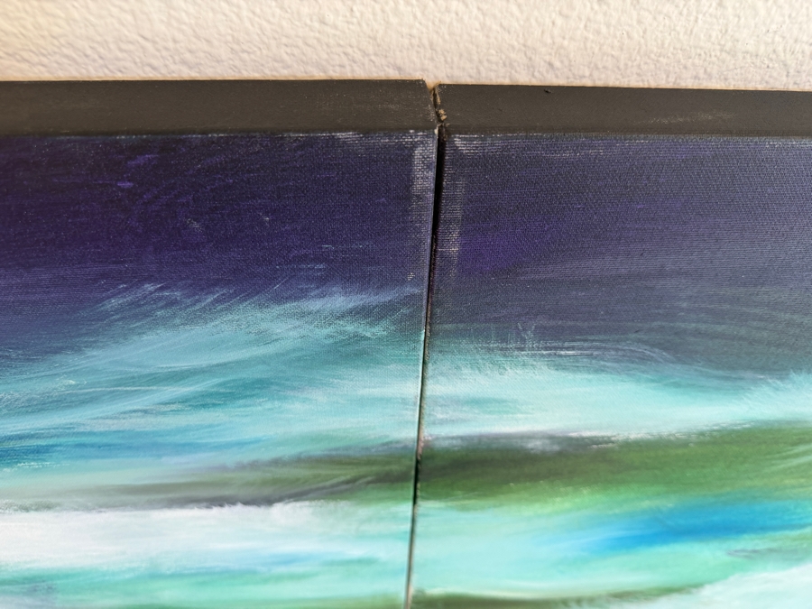 Gerrit Greve (1948-2024, Cardiff by the Sea, CA) Original Acrylic Diptych Painting On Canvas Titled 'My View February' 2002 Signed Verso 96 X 24 Estimate $2,400 - $2,800 [Photo 8]