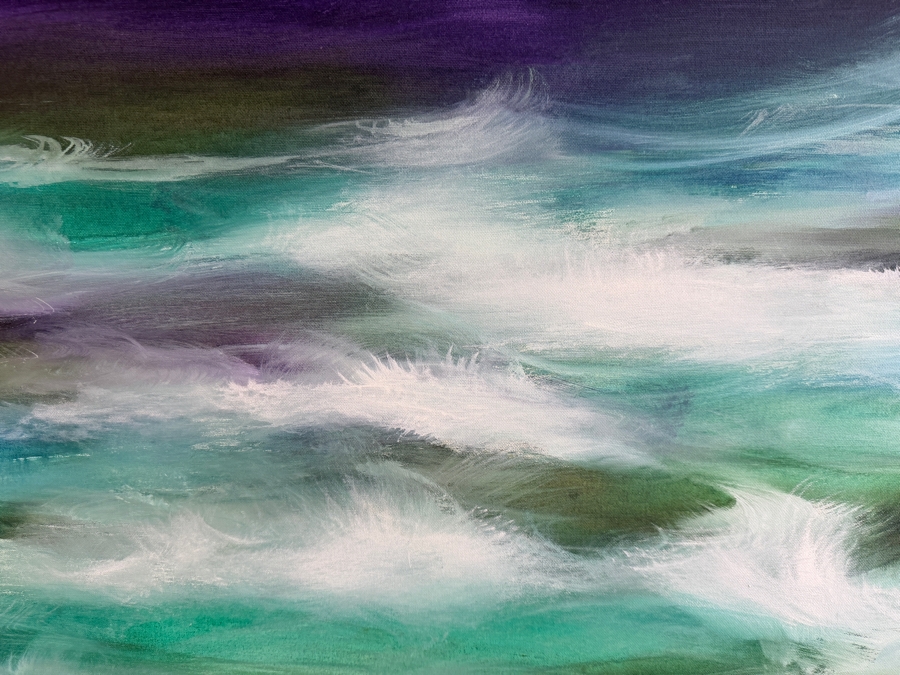 Gerrit Greve (1948-2024, Cardiff by the Sea, CA) Original Acrylic Diptych Painting On Canvas Titled 'My View February' 2002 Signed Verso 96 X 24 Estimate $2,400 - $2,800 [Photo 6]