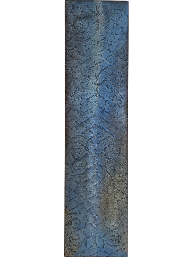 Gerrit Greve (1948-2024, Cardiff by the Sea, CA) Original Acrylic Mixed-Media Sand Painting On Canvas Titled 'Journey 107' 2007 Signed Verso 15 X 60 Estimate $1,000 - $1,200