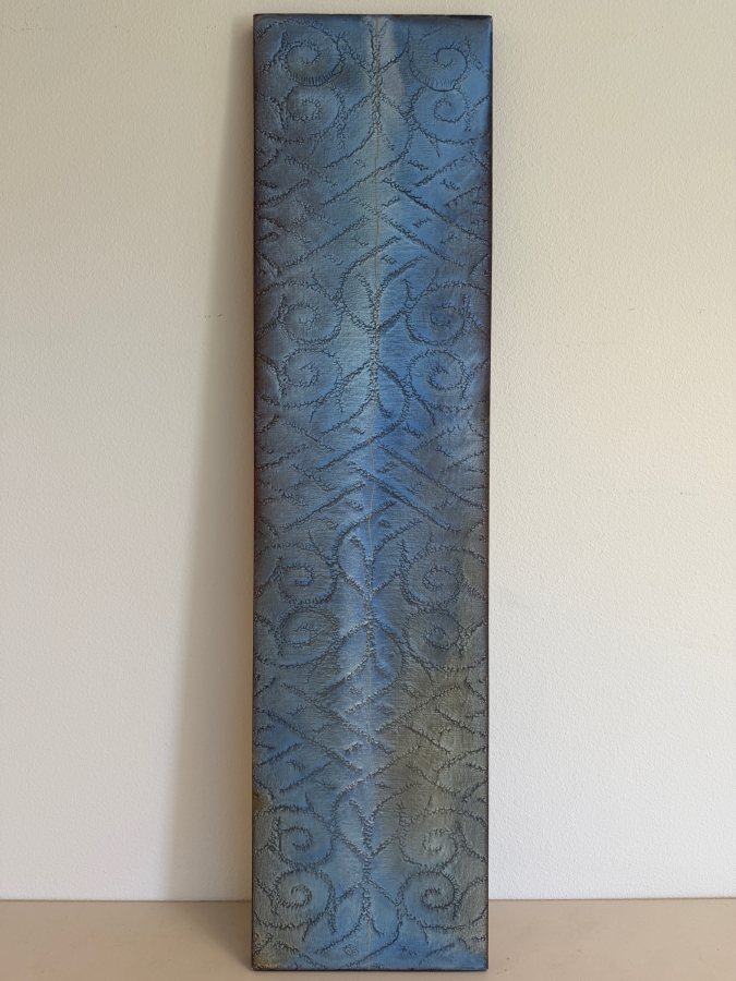 Gerrit Greve (1948-2024, Cardiff by the Sea, CA) Original Acrylic Mixed-Media Sand Painting On Canvas Titled 'Journey 107' 2007 Signed Verso 15 X 60 Estimate $1,000 - $1,200 [Photo 2]