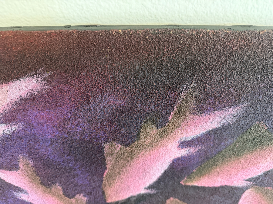 Gerrit Greve (1948-2024, Cardiff by the Sea, CA) Original Acrylic Mixed-Media Sand Painting On Canvas Titled 'Fish Dreams #4' 1999 Signed Verso 24 X 36 Estimate $900 - $1,100 [Photo 5]