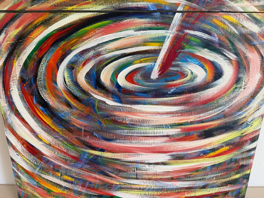 Gerrit Greve (1948-2024, Cardiff by the Sea, CA) Original Acrylic Diptych Painting On Canvas Titled 'Double Splash Evidence' Signed Verso 30 X 48 Estimate $1,400 - $1,800 [Photo 3]