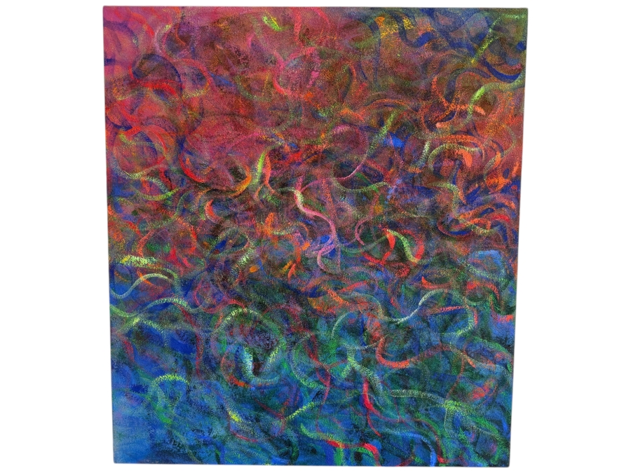 Gerrit Greve (1948-2024, Cardiff by the Sea, CA) Original Acrylic Painting On Canvas Titled 'Coral Life #1' 1997 Signed Verso 32 X 36 Estimate $2,500 - $2,900