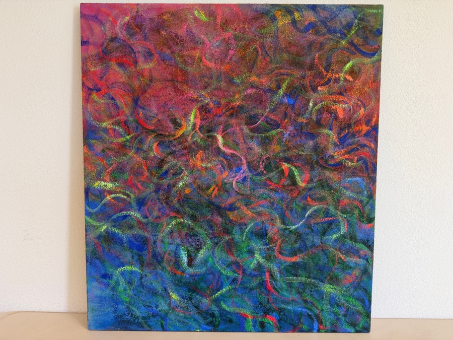 Gerrit Greve (1948-2024, Cardiff by the Sea, CA) Original Acrylic Painting On Canvas Titled 'Coral Life #1' 1997 Signed Verso 32 X 36 Estimate $2,500 - $2,900 [Photo 2]