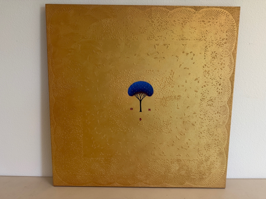 Gerrit Greve (1948-2024, Cardiff by the Sea, CA) Original Acrylic Mixed-Media Sand Painting On Canvas Titled 'The Prophetree' 2002 Signed Verso 36 X 36 Estimate $1,300 - $1,600 [Photo 6]
