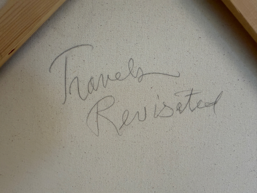 Gerrit Greve (1948-2024, Cardiff by the Sea, CA) Original Acrylic Mixed-Media Sand Painting On Canvas Titled 'Travels Revisited' 2008 Signed Verso 36 X 36 Estimate $1,300 - $1,600 [Photo 7]
