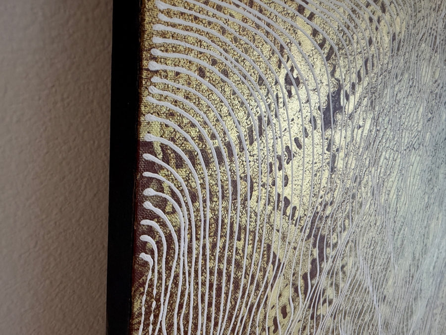 Gerrit Greve (1948-2024, Cardiff by the Sea, CA) Original Acrylic Mixed-Media Sand Painting On Canvas Titled 'Jeff' 1999 Signed Verso 36 X 36 Estimate $1,300 - $1,600 [Photo 5]