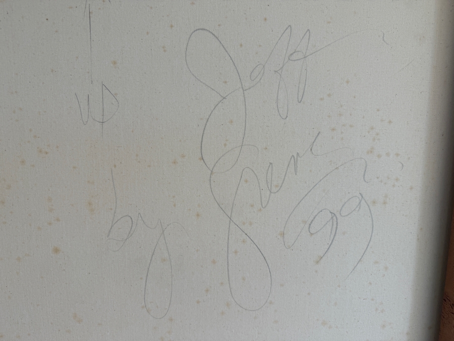 Gerrit Greve (1948-2024, Cardiff by the Sea, CA) Original Acrylic Mixed-Media Sand Painting On Canvas Titled 'Jeff' 1999 Signed Verso 36 X 36 Estimate $1,300 - $1,600 [Photo 7]