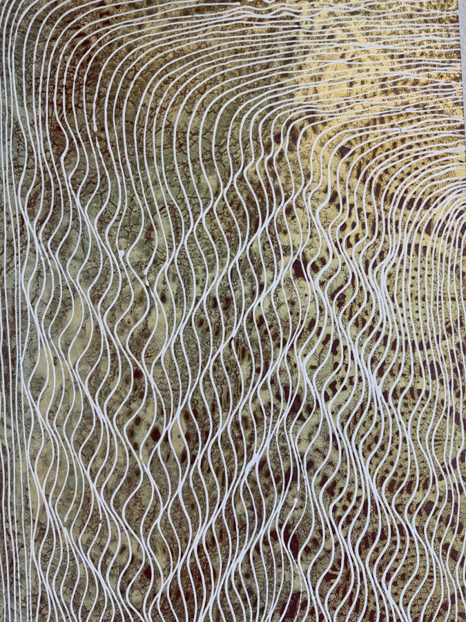 Gerrit Greve (1948-2024, Cardiff by the Sea, CA) Original Acrylic Mixed-Media Sand Painting On Canvas Titled 'Jeff' 1999 Signed Verso 36 X 36 Estimate $1,300 - $1,600 [Photo 4]