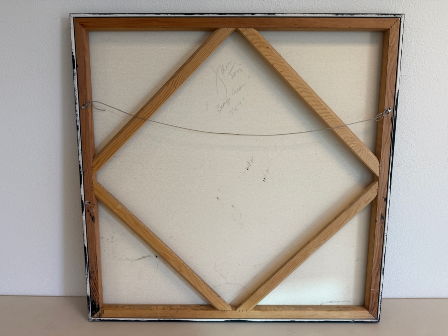 Gerrit Greve (1948-2024, Cardiff by the Sea, CA) Original Acrylic Mixed-Media Sand Painting On Canvas Titled 'Bronze Ocean' 2000 Signed Verso 36 X 36 Estimate $1,300 - $1,600 [Photo 6]