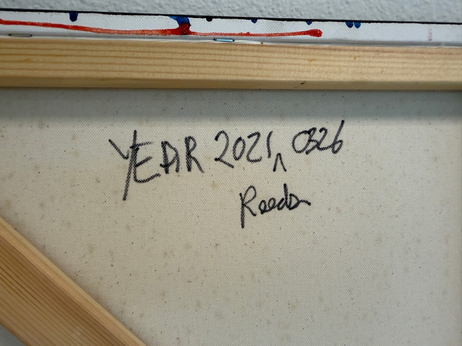 Gerrit Greve (1948-2024, Cardiff by the Sea, CA) Original Acrylic Painting On Canvas Titled 'Reeds 0326' 2021 Signed Bottom Left And Verso 36 X 36 Estimate $1,300 - $1,600 [Photo 7]