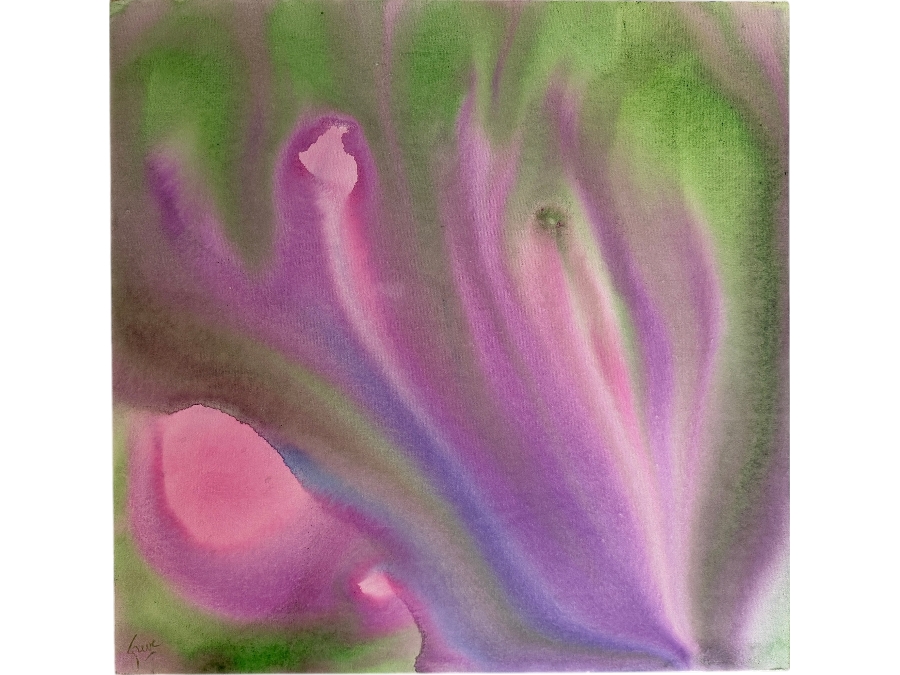 Gerrit Greve (1948-2024, Cardiff by the Sea, CA) Original Acrylic Painting On Canvas Titled 'Flowers' 2019 Signed Bottom Left And Verso 36 X 36 Estimate $1,300 - $1,600