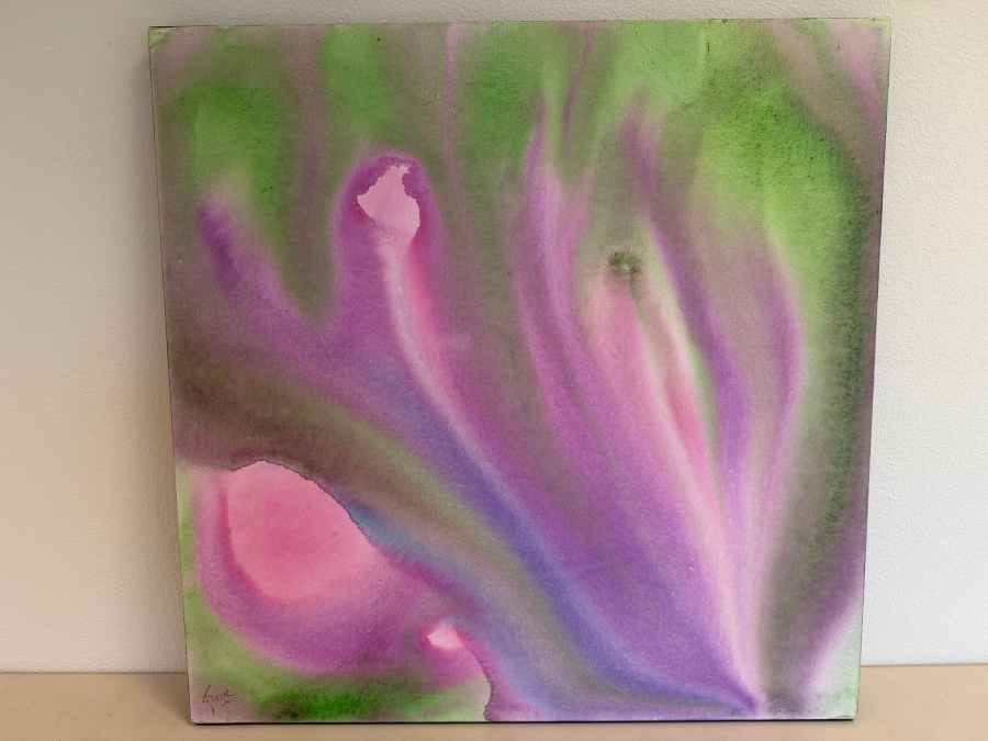 Gerrit Greve (1948-2024, Cardiff by the Sea, CA) Original Acrylic Painting On Canvas Titled 'Flowers' 2019 Signed Bottom Left And Verso 36 X 36 Estimate $1,300 - $1,600 [Photo 2]