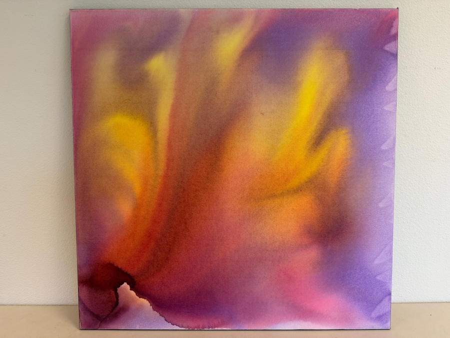 Gerrit Greve (1948-2024, Cardiff by the Sea, CA) Original Acrylic Painting On Canvas Titled 'Flowers' 2020 Signed Verso 36 X 36 Estimate $1,300 - $1,600 [Photo 2]