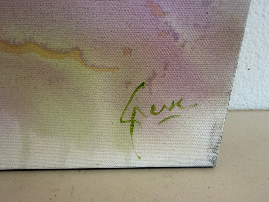 Gerrit Greve (1948-2024, Cardiff by the Sea, CA) Original Acrylic Painting On Canvas Titled 'Flowers' 2019 Signed Bottom Right And Verso 36 X 36 Estimate $1,300 - $1,600 [Photo 8]