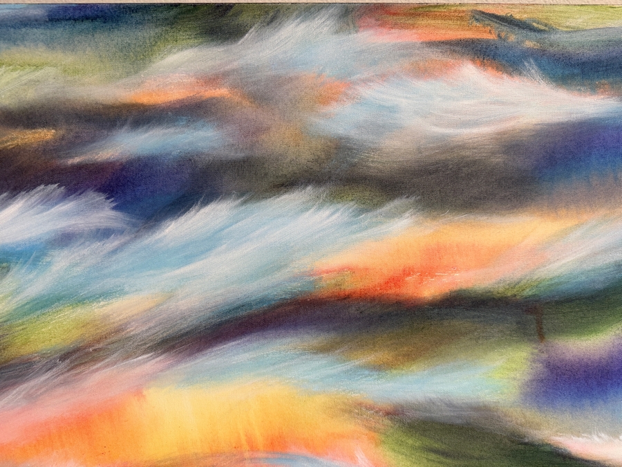 Gerrit Greve (1948-2024, Cardiff by the Sea, CA) Original Acrylic Painting On Canvas Titled 'Sunset Waters' 2019 Signed Verso 36 X 36 Estimate $1,300 - $1,600 [Photo 4]