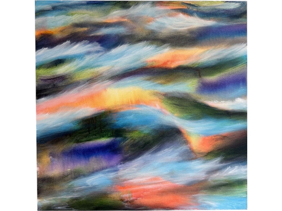 Gerrit Greve (1948-2024, Cardiff by the Sea, CA) Original Acrylic Painting On Canvas Titled 'Sunset Waters' 2019 Signed Verso 36 X 36 Estimate $1,300 - $1,600