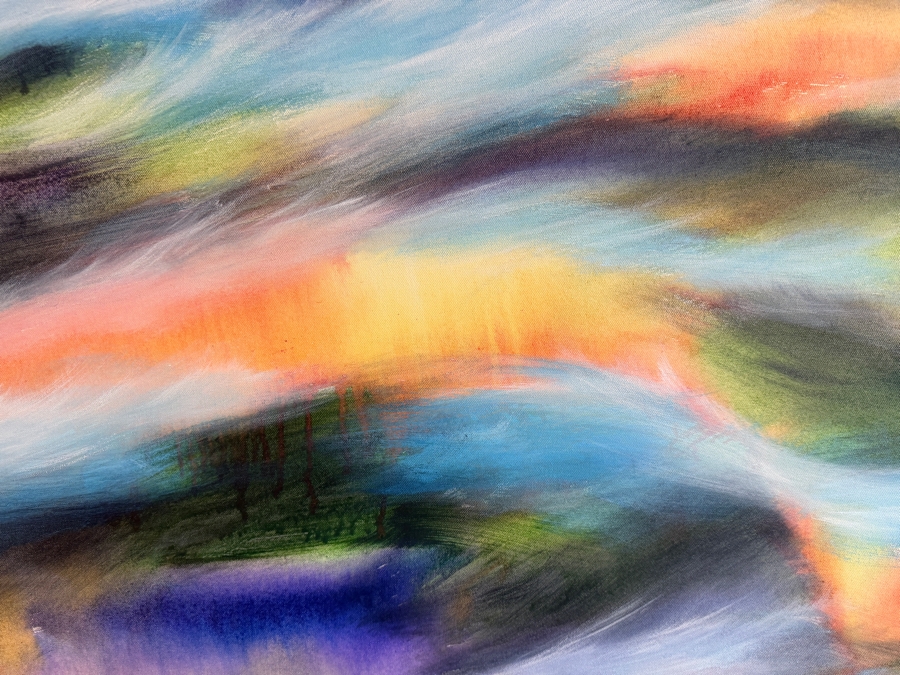 Gerrit Greve (1948-2024, Cardiff by the Sea, CA) Original Acrylic Painting On Canvas Titled 'Sunset Waters' 2019 Signed Verso 36 X 36 Estimate $1,300 - $1,600 [Photo 3]