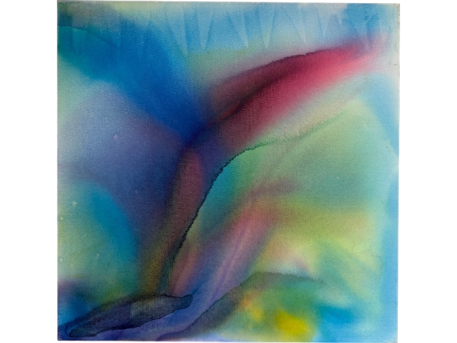 Gerrit Greve (1948-2024, Cardiff by the Sea, CA) Original Acrylic Painting On Canvas Titled 'Flowers' 2020 Signed Verso 36 X 36 Estimate $1,300 - $1,600