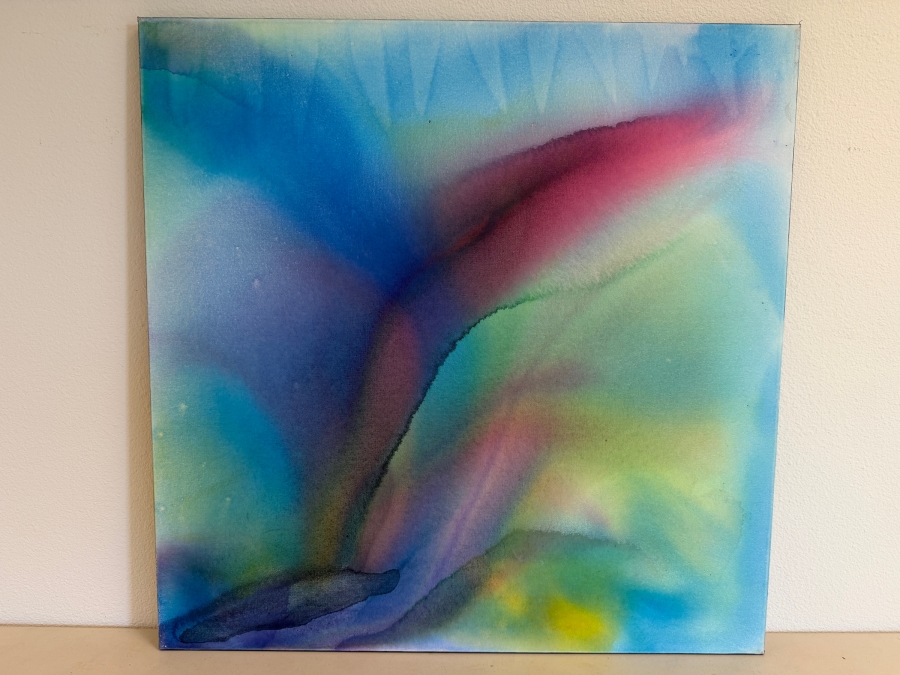 Gerrit Greve (1948-2024, Cardiff by the Sea, CA) Original Acrylic Painting On Canvas Titled 'Flowers' 2020 Signed Verso 36 X 36 Estimate $1,300 - $1,600 [Photo 2]